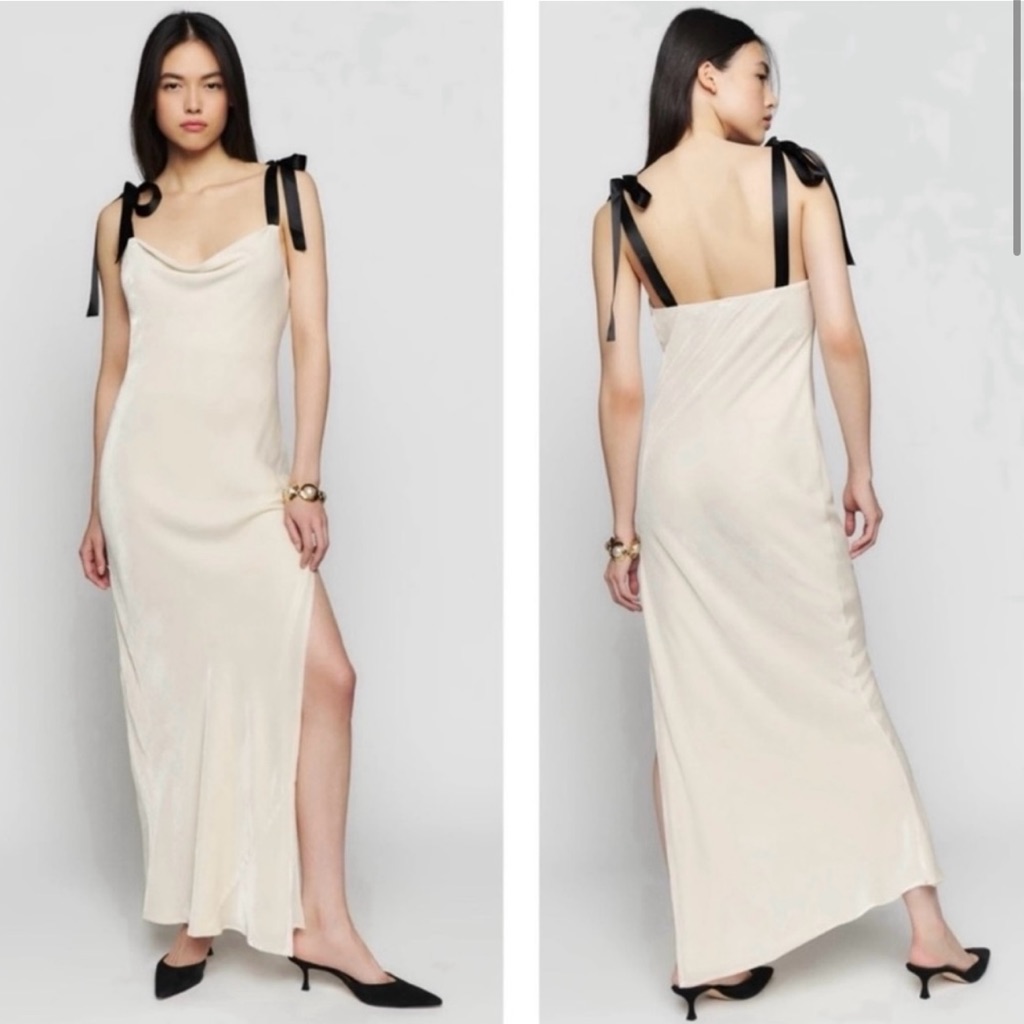 White Velvet Reformation Dress